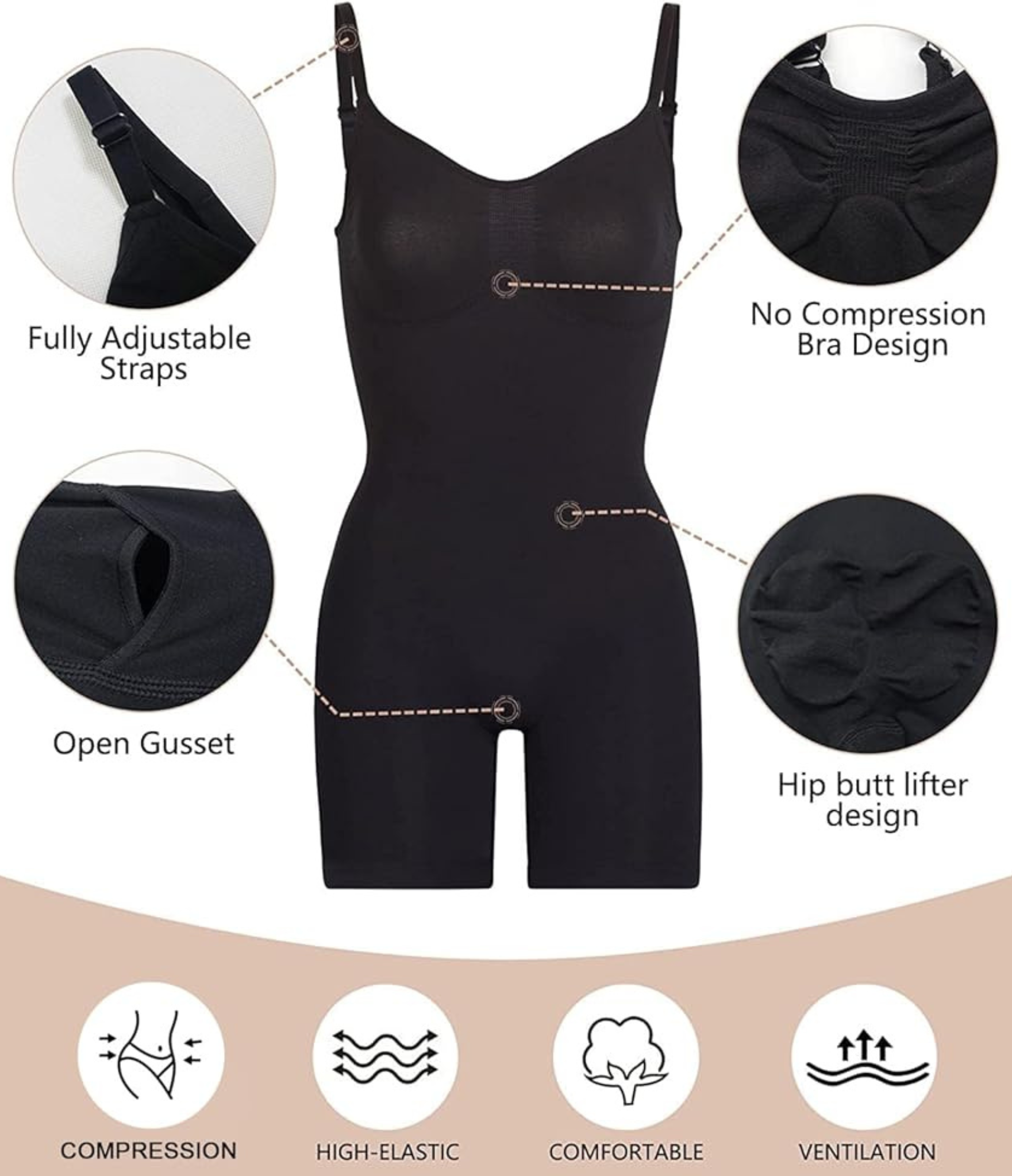Seamless Tummy, Hips & Thighs Control Bodysuit